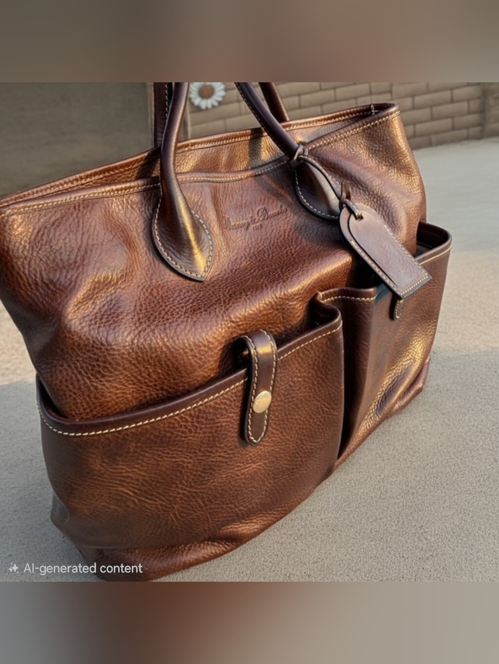 Dooney & Bourke Brown Leather Tote Shoulder Bag